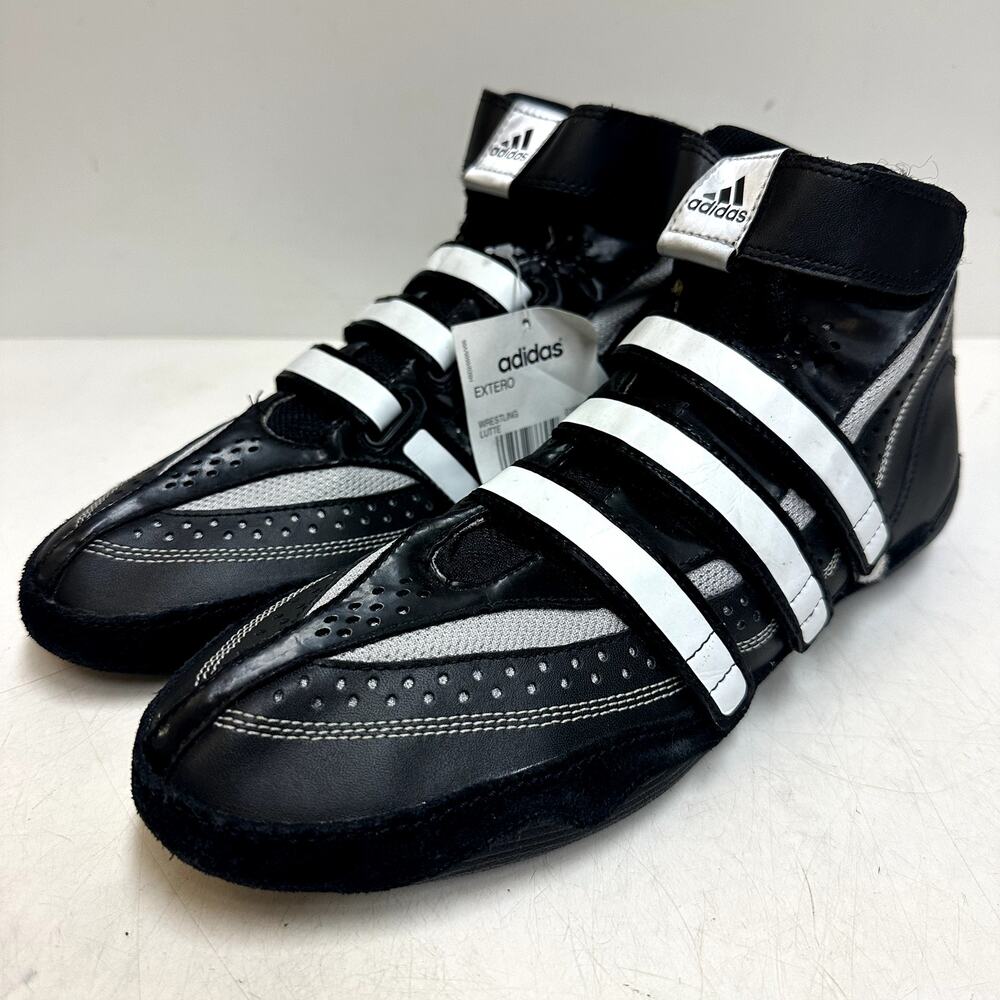 NWT RARE adidas Men's Extero Wrestling Shoes Laceless Black 3 Straps Mesh 10 D